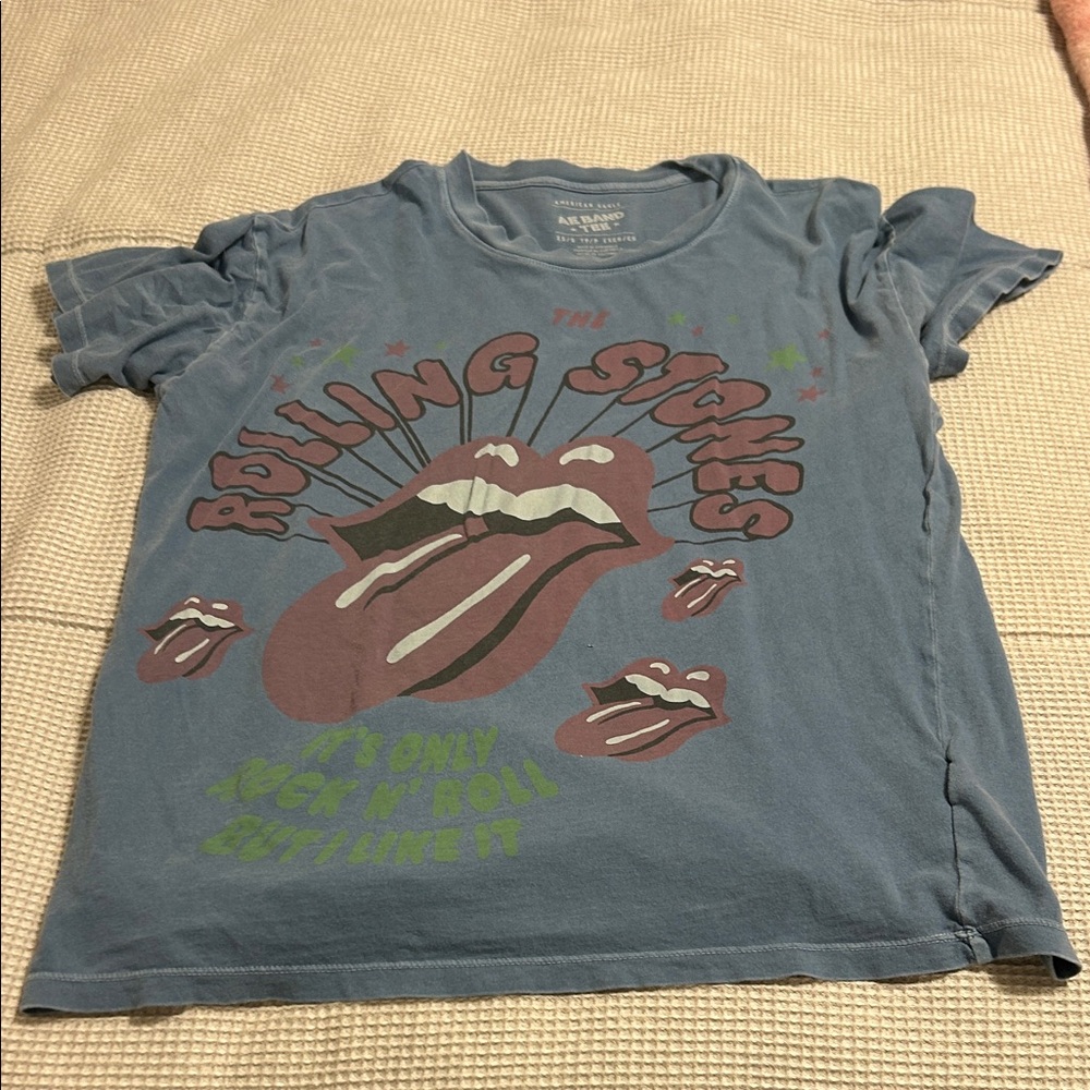 Rolling Stones women Blue Graphic T-Shirt